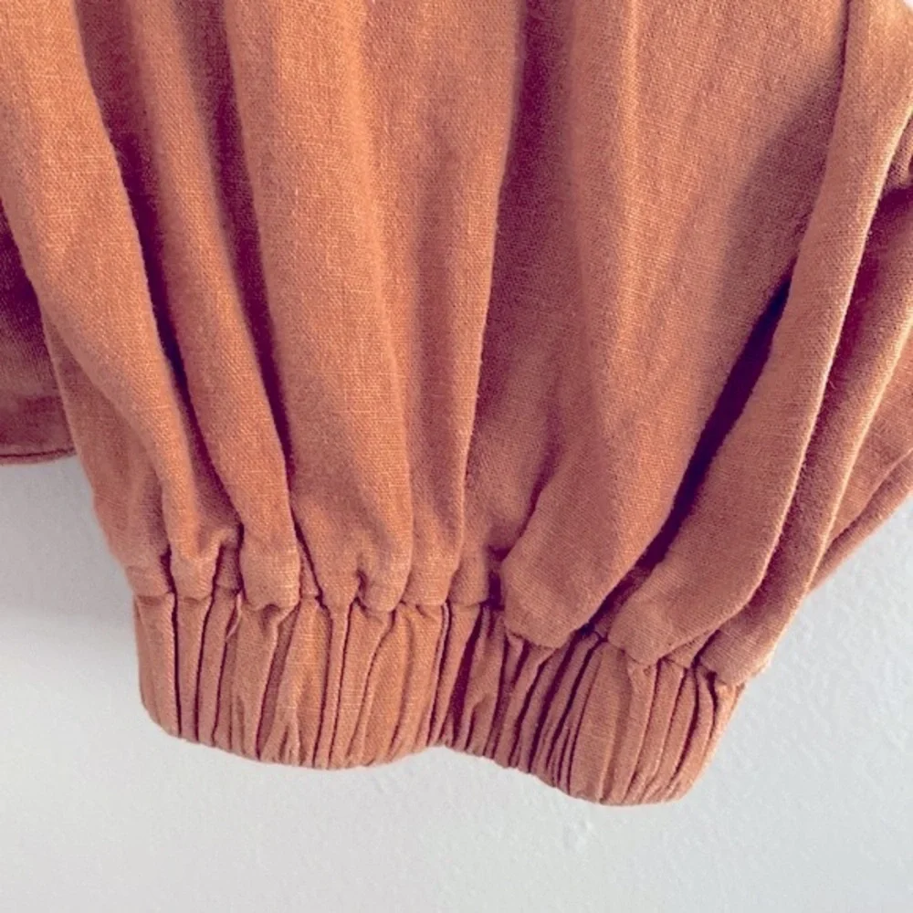 Free People Kirsten trouser rust/autumn leave linen pant